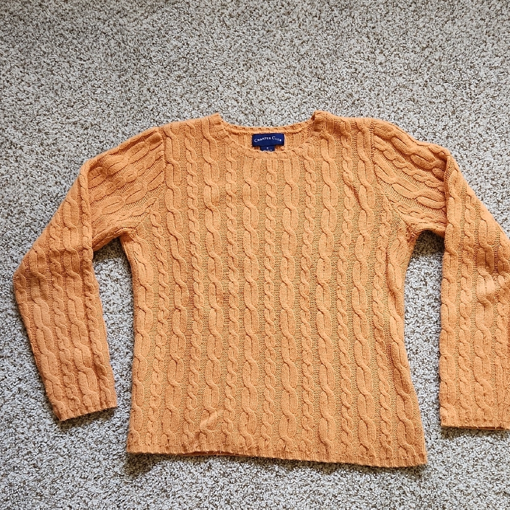 Charter Club Women's Crewneck Sweater - Warm Orange